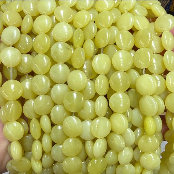 No_1531_Natural Lemon Jade Coin Beads_10mm_(Sold Per Strand)