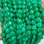 No_1532_Enhanced Dry Green Chalcedony Coin Beads_10mm_(Sold Per Strand)