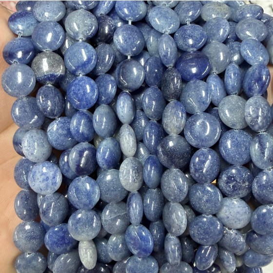 No_1533_Natural Blue Aventurine Coin Beads_10mm_(Sold Per Strand)