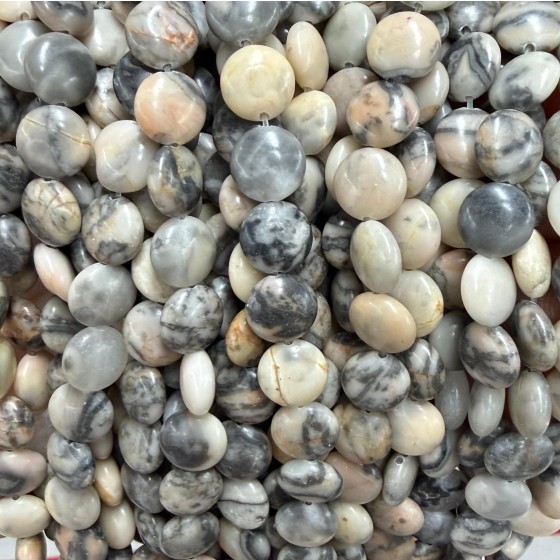 No_1546_Natural Pink Zebra Jasper Coin Beads_10mm_(Sold Per Strand)