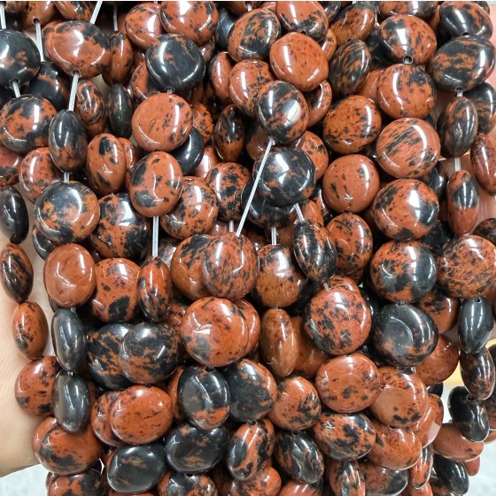 No_1547_Natural Golden Swan Stone Coin Beads_10mm_(Sold Per Strand)