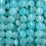 No_1550_Enhanced Lake Blue Chalcedony Coin Beads_10mm_(Sold Per Strand)