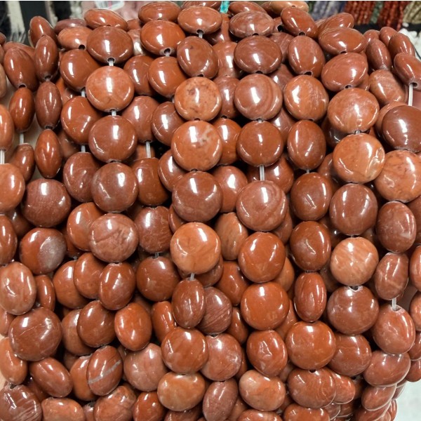 No_1555_Natural Red Jasper Coin Beads_10mm_(Sold Per Strand)