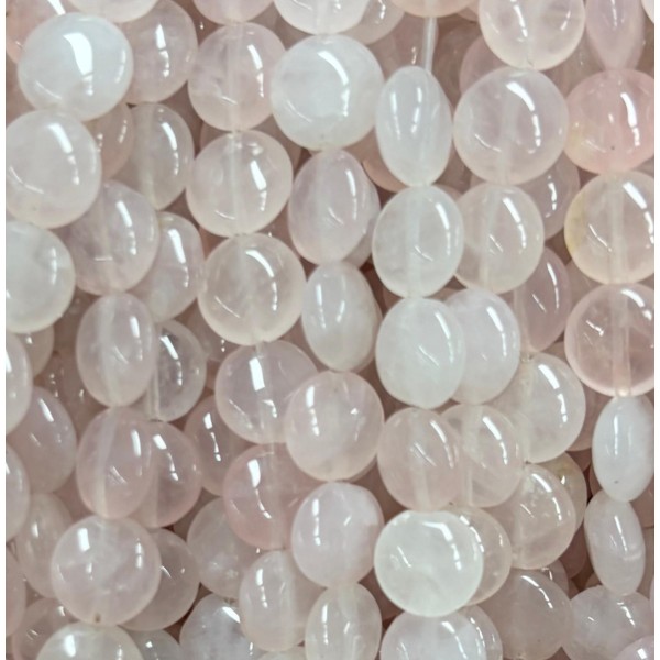 No_1557_Natural Rose Quartz Coin Beads_8mm_(Sold Per Strand)