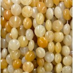 No_1558_Natural Yellow Jade Coin Beads_8mm_(Sold Per Strand)