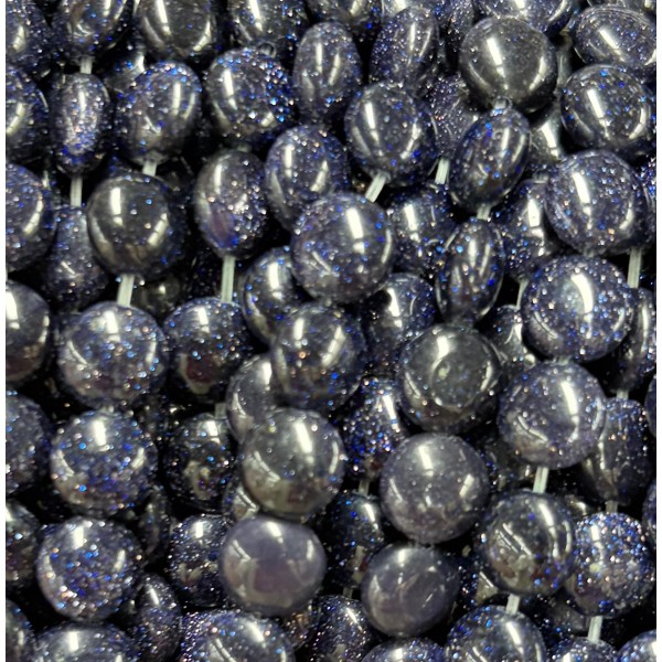 No_1559_Synthetic Blue Sandstone Coin Beads_8mm_(Sold Per Strand)