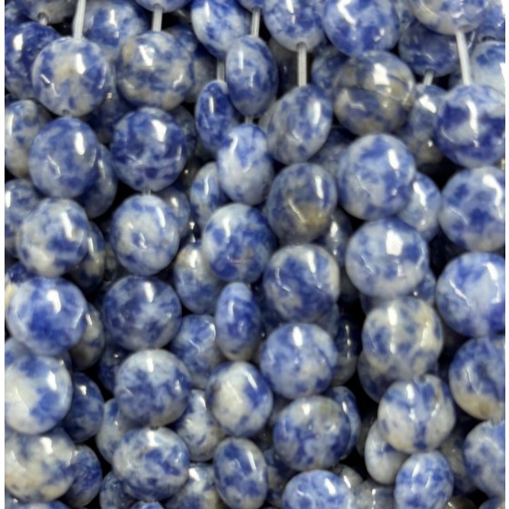 No_1565_Natural Blue Spot Jasper Coin Beads_8mm_(Sold Per Strand)