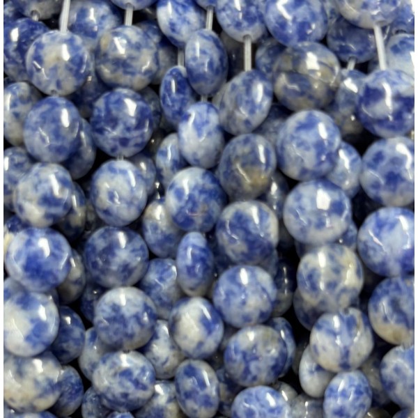 No_1565_Natural Blue Spot Jasper Coin Beads_8mm_(Sold Per Strand)