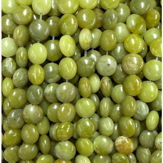 No_1569_Natural Light Southern Jade Coin Beads_8mm_(Sold Per Strand)