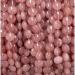 No_1570_Enhanced Deep Pink Chalcedony Coin Beads_8mm_(Sold Per Strand)