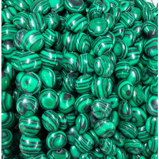 No_1576_Synthetic Malachite Coin Beads_8mm_(Sold Per Strand)