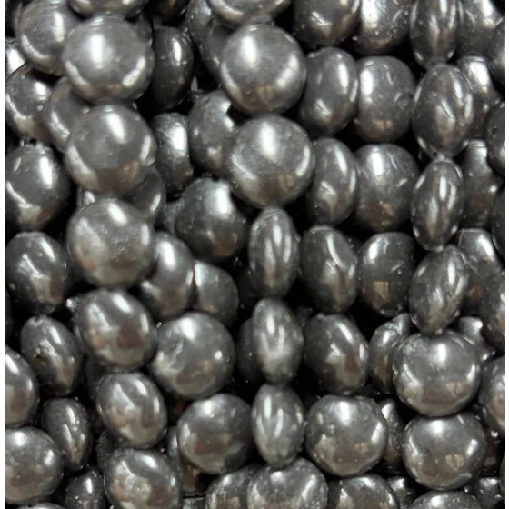 No_1577_Natural Black Stone Coin Beads_8mm_(Sold Per Strand)