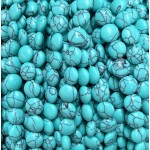No_1579_Synthetic Blue Turquoise Coin Beads_8mm_(Sold Per Strand)