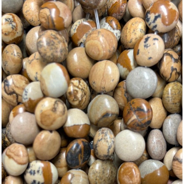 No_1580_Natural Picture Jasper Coin Beads_8mm_(Sold Per Strand)