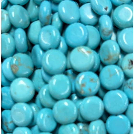 No_1593_Enhanced Turquoise Coin Beads_8mm_(Sold Per Strand)