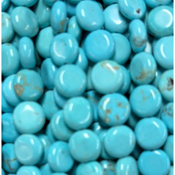 No_1593_Enhanced Turquoise Coin Beads_8mm_(Sold Per Strand)