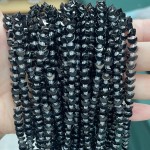 No_1615_Natural Black Agate Center Drilled (short) Crescent Bead_6mm_(Sold Per Strand)