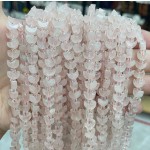 No_1621_Natural Rose Quartz Center Drilled (short) Crescent Bead_8mm_(Sold Per Strand)