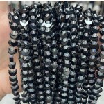 No_1623_Natural Black Agate Center Drilled (short) Crescent Bead_8mm_(Sold Per Strand)