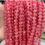 No_1627_Synthetic Rhodochrosite Center Drilled (short) Crescent Bead_8mm_(Sold Per Strand)
