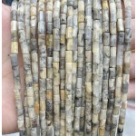 No_1646_Natural Crazy Agate Hexagonal Cylinder_4*6mm_(Sold Per Strand)