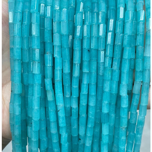 No_1656_Imitated Amazonite Chalcedony Hexagonal Cylinder_4*6mm_(Sold Per Strand)