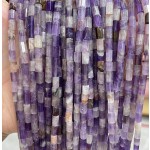 No_1661_Natural Amethyst Hexagonal Cylinder_4*6mm_(Sold Per Strand)