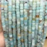 No_1683_Natural Amazonite Hexagon Bead_6*4mm_(Sold Per Strand)
