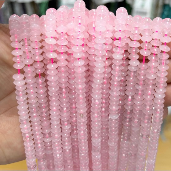 No_1693_Natural Rose Quartzflying Saucer Bead_6*3mm_(Sold Per Strand)
