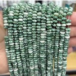 No_1699_Natural Green Dot Stone Flying Saucer Bead_6*3mm_(Sold Per Strand)