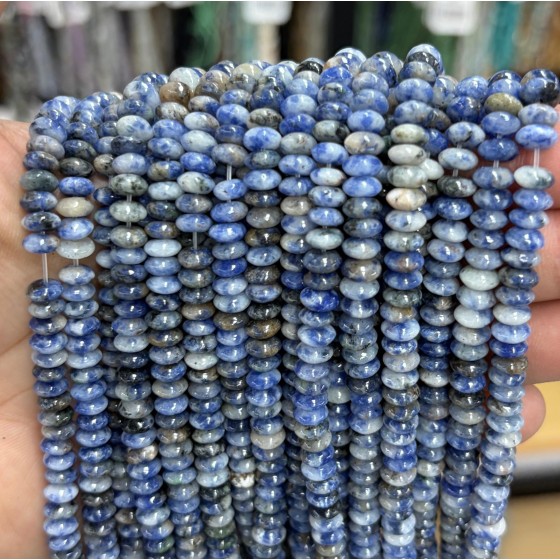 No_1703_Natural Sodalite Saucer Beads_6*3mm_(Sold Per Strand)