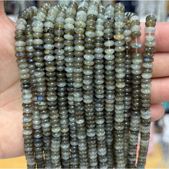 No_1712_Natural Labradorite Flying Saucer Beads_6*3mm_(Sold Per Strand)