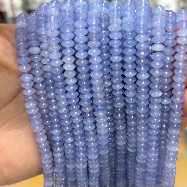 No_1717_Enhanced Sky Blue Chalcedony Flying Saucer Beads_6*3mm_(Sold Per Strand)