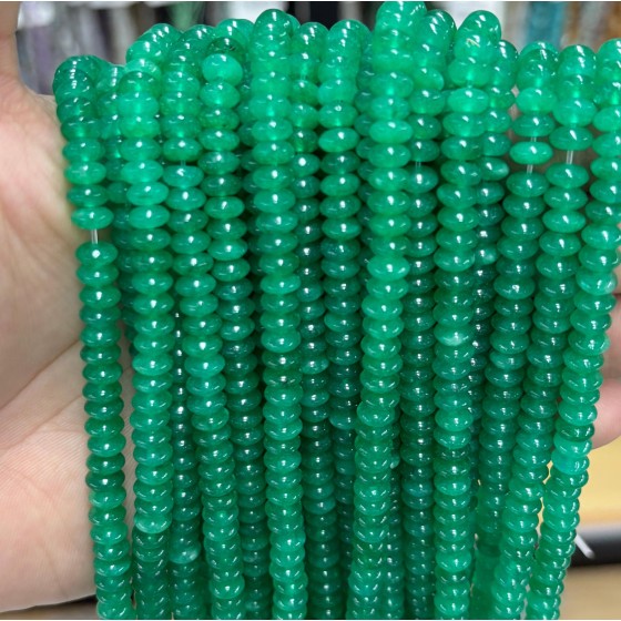 No_1720_Enhanced Green Chalcedony Flying Saucer Beads_6*3mm_(Sold Per Strand)