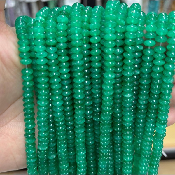 No_1720_Enhanced Green Chalcedony Flying Saucer Beads_6*3mm_(Sold Per Strand)