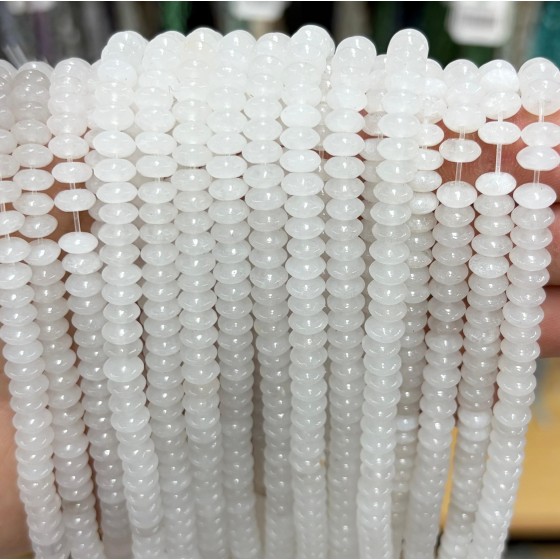 No_1726_Natural White Jade Flying Saucer Bead_6*3mm_(Sold Per Strand)