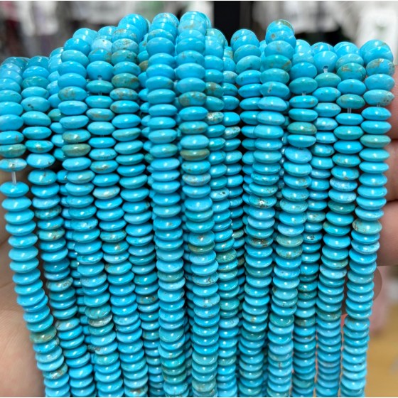 No_1734_Enhanced Blue Turquoise Saucer Beads_6*3mm_(Sold Per Strand)
