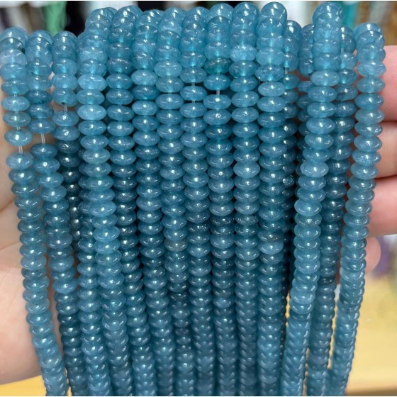 No_1738_Enhanced Ink Blue Chalcedony Saucer Beads_6*3mm_(Sold Per Strand)
