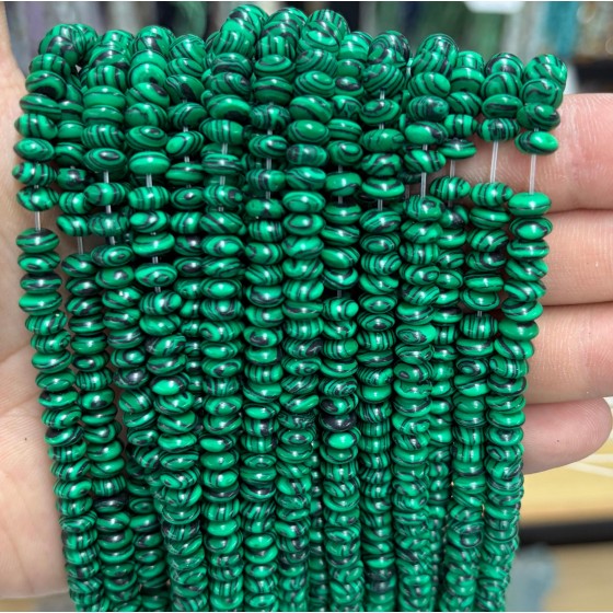 No_1741_Synthetic Malachite Saucer Beads_6*3mm_(Sold Per Strand)