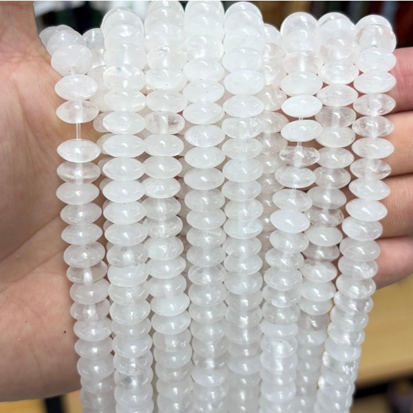 No_1784_Natural White Crystal Flying Saucer Bead_10*5mm_(Sold Per Strand)
