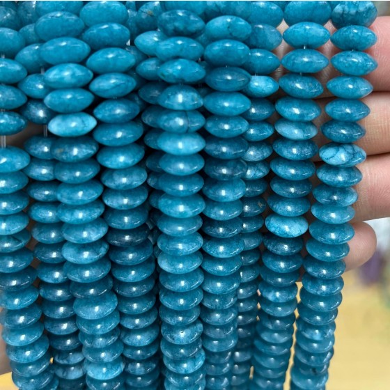 No_1790_Enhanced Dark Blue Chalcedony Flying Saucer Bead_10*5mm_(Sold Per Strand)