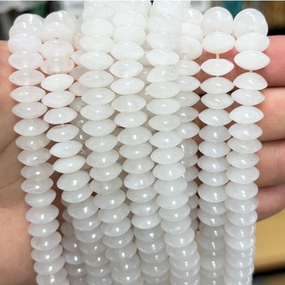 No_1793_Natural White Jade Flying Saucer Bead_10*5mm_(Sold Per Strand)