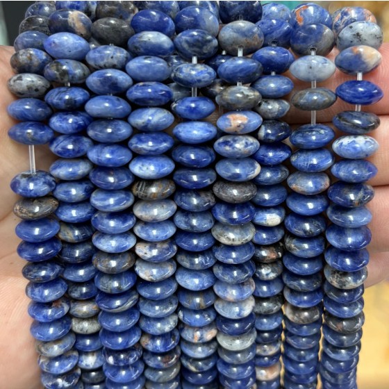 No_1795_Natural Blue Lace Agate Flying Saucer Bead_10*5mm_(Sold Per Strand)