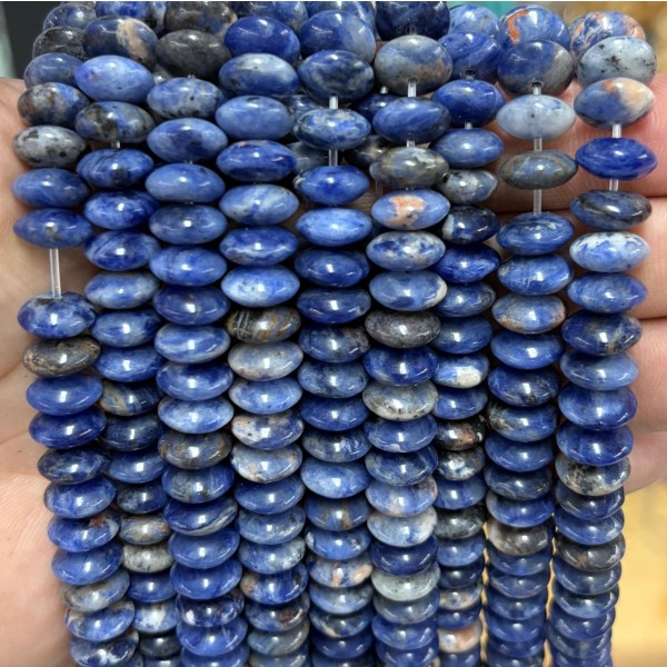 No_1795_Natural Blue Lace Agate Flying Saucer Bead_10*5mm_(Sold Per Strand)