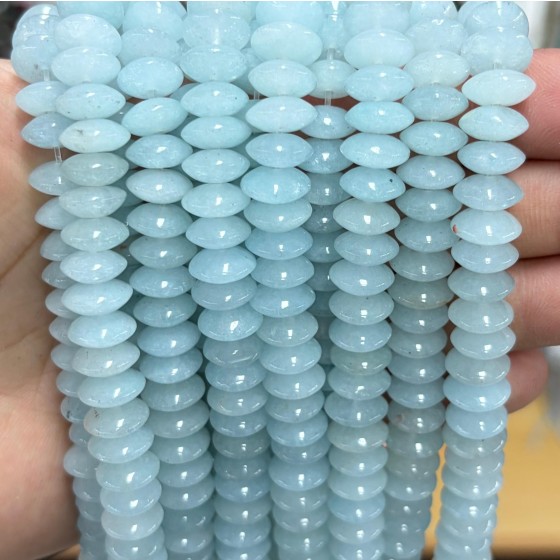 No_1799_Enhanced Light Blue Chalcedony Flying Saucer Bead_10*5mm_(Sold Per Strand)