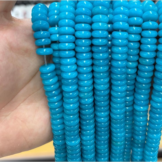 No_1803_Enhanced Blue Chalcedony Spacer_10*4mm_(Sold Per Strand)