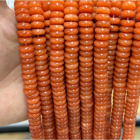 No_1805_Enhanced Orange Chalcedony Spacer_10*4mm_(Sold Per Strand)