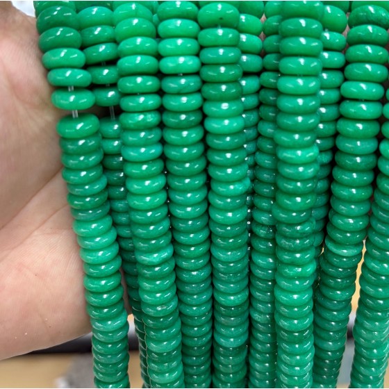 No_1806_Enhanced Dry Green Chalcedony Spacer_10*4mm_(Sold Per Strand)