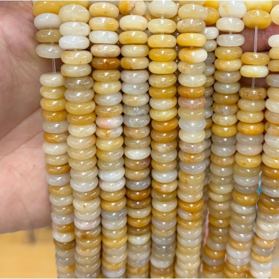 No_1808_Natural Yellow Jade Spacer_10*4mm_(Sold Per Strand)