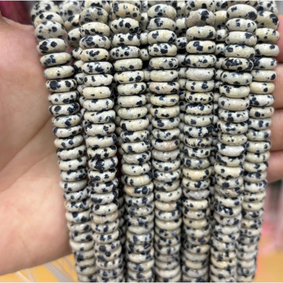 No_1814_Natural Dalmation Jasper Spacer_10*4mm_(Sold Per Strand)